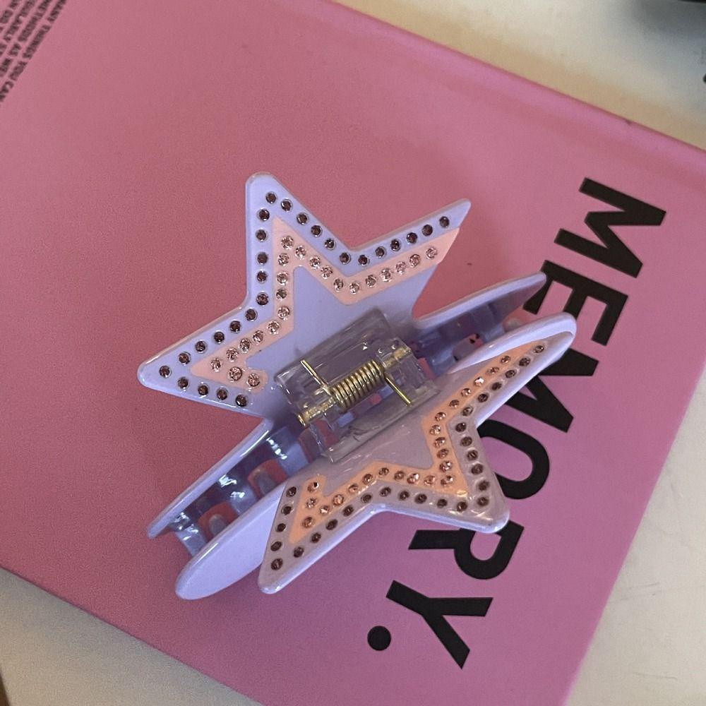 Agustina Bintang Asetat Rambut Cakar Elegan Bergaya Y2k Gaya Gadis Jepit Rambut Fashion Hiasan Kepala Ponytail Holder Zirkon Korea Hair Clips