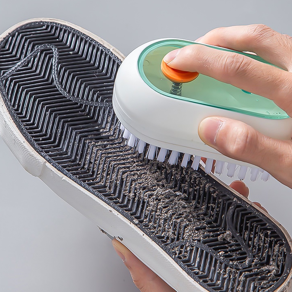 Sikat Cuci Baju Multifungsi Untuk Lantai Dinding Rumah Hemat Tenaga Kerja Sikat Pembersih Gagang Panjang Tipe Tekan Sikat Sepatu Cair Sabun Otomatis Lembut-bristled Tambah Cairan Shoe Brush
