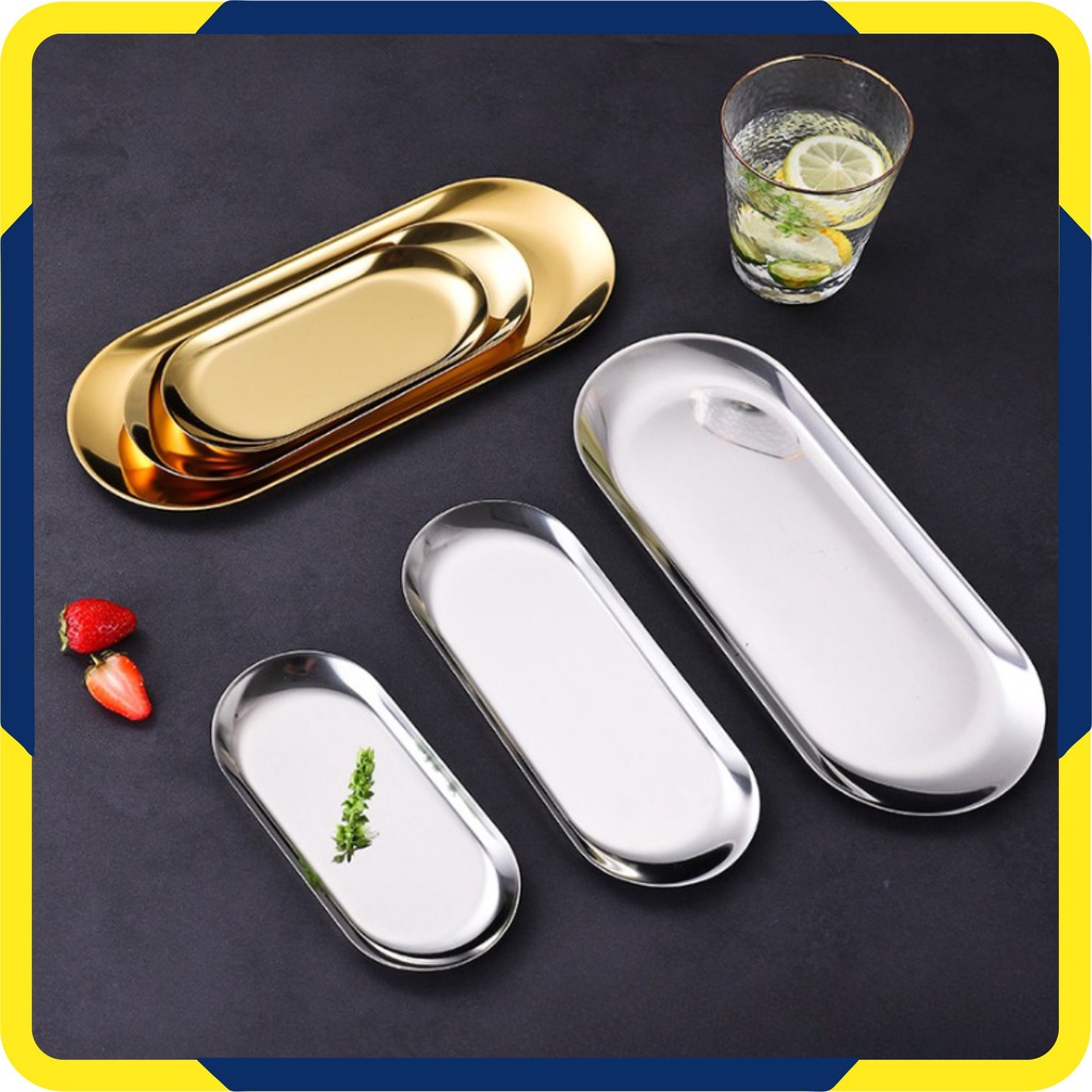 Murah Lebay GO-PS02 Piring Makan Nampan Dessert Sultan / Plate Oval Mewah Ala Scandinavian Nordic