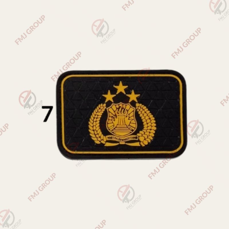 Emblem Patch Rubber POLISI Perekat Bet Logo POLISI TRIBRATA Logo POLICE