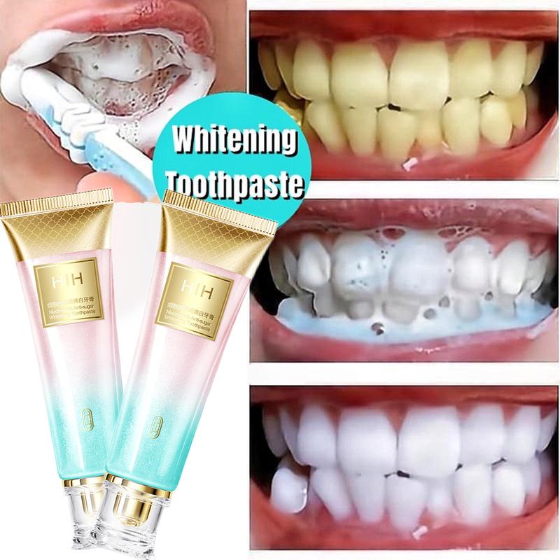 NEW Whitening toothpaste Gigi putih Pasta gigi whitening Pasta gigi pemutih gigi HIH pemutih gigi dan karang gigi Mousse Pemutih Gigi Pembersih Mulut Pasta Gigi Berbusa Nafas Segar Menghilangkan plak dan