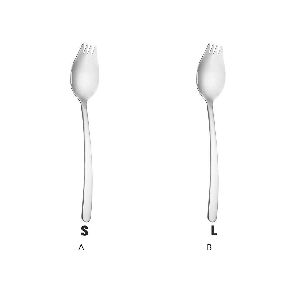 2in1 Sendok Garpu Stainless Steel Garpu Dessert Buah Portabel Multifungsi Untuk Piknik Keluarga Outdoor Hiking Travel