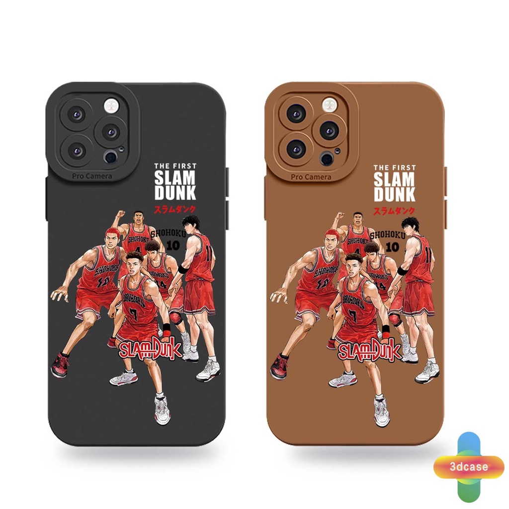 Compatible For Case IPhone 7 Plus 11 6 6S 8 Plus XR 11 12 13 PRO MAX X XS MAX Se 2020 6SPlus 7Plus 6Plus 8Plus XSMAX Cartoon SLAM DUNK Chocolate Color Case