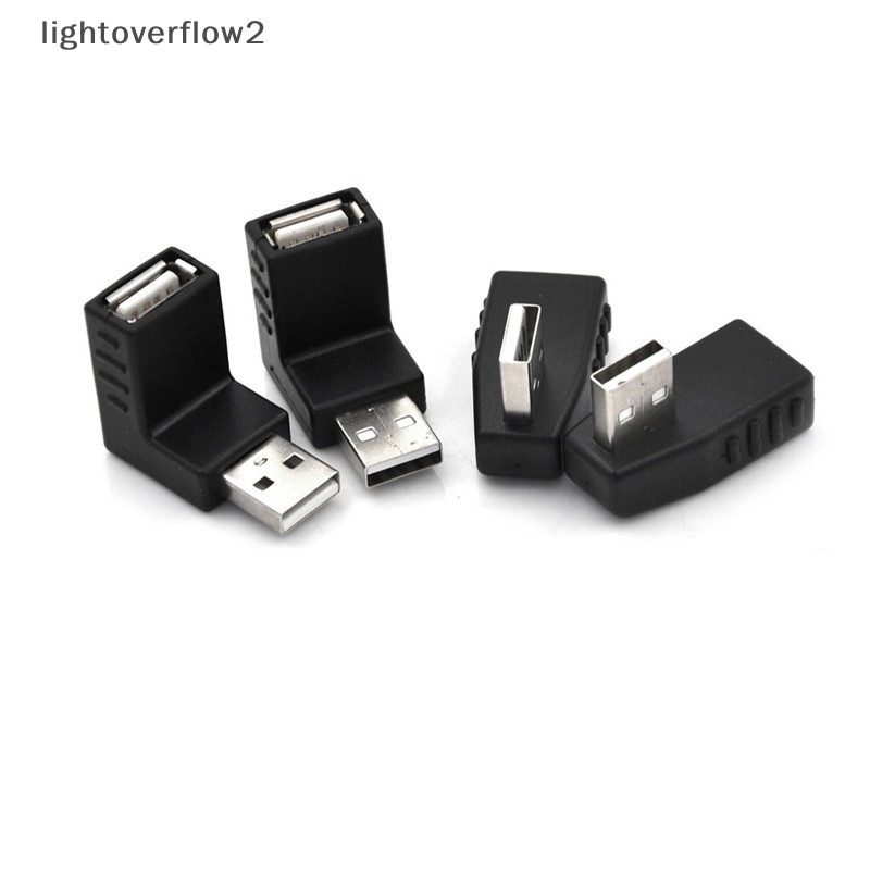 [lightoverflow2] Usb 2.0 Male to Female Adaptor Siku Konektor Ekstensi Berbentuk L [ID]