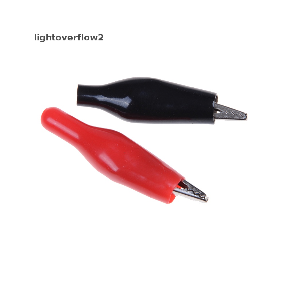 [lightoverflow2] 20xs Merah Hitam Plastik Lembut Tesg Probe Alligator Clips Crocodile Test Clip [ID]