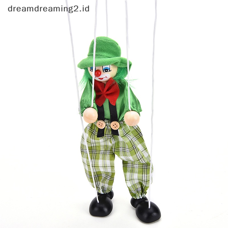 (drea) 1pcs Pull String Wayang Marionette Joint Aktivitas Boneka Badut Mainan Anak//