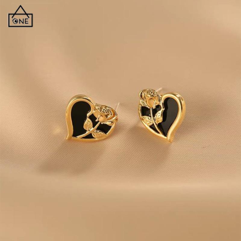 COD❤️Anting S925 Korea anting bunga cinta  anting gaya Prancis untuk wanita-A.one