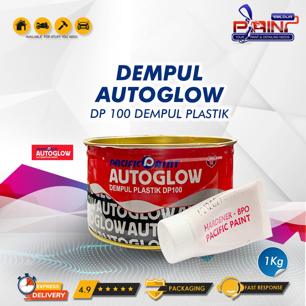 Dempul AutoGlow 1 kg Mobil/Motor/Besi/Kayu