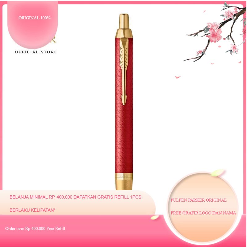 

Parker IM Premium Red Gold Trim Ballpoint