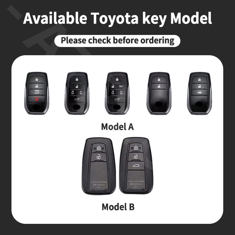 Toyota Zinc Alloy Bungkus Penuh Case Kunci Mobil Cover Serat Karbon Kulit Smart Key Protector Untuk Agya Razie Syar'I Avanza Veloz Rush Kijiang Innova Yaris Corolla Cross bZ4X RAV4 Vios Untuk