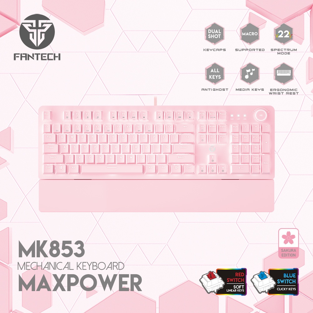 KEYBOARD FANTECH MK853 WHITE/PINK