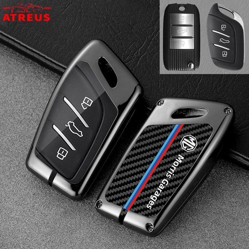 Mg Zinc Alloy Bungkus Penuh Case Kunci Mobil Cover Serat Karbon Kulit Smart Key Protector Untuk HS ZS EP MG5 MG3 EV 4 5 6 EP 2023 Extender Mulan