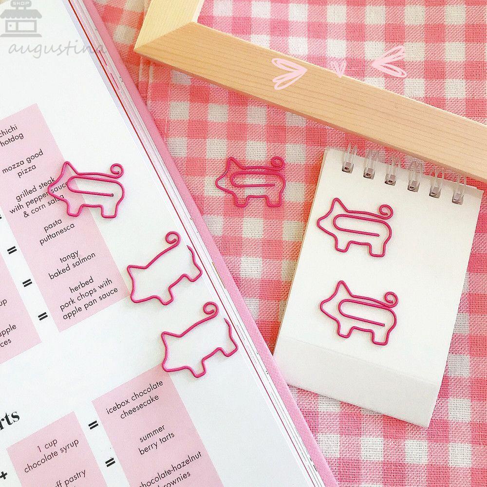 Agustina Paper Clip Letter Clips Hollow Kantor Hewan Lucu Supply Alat Tulis Logam Pink