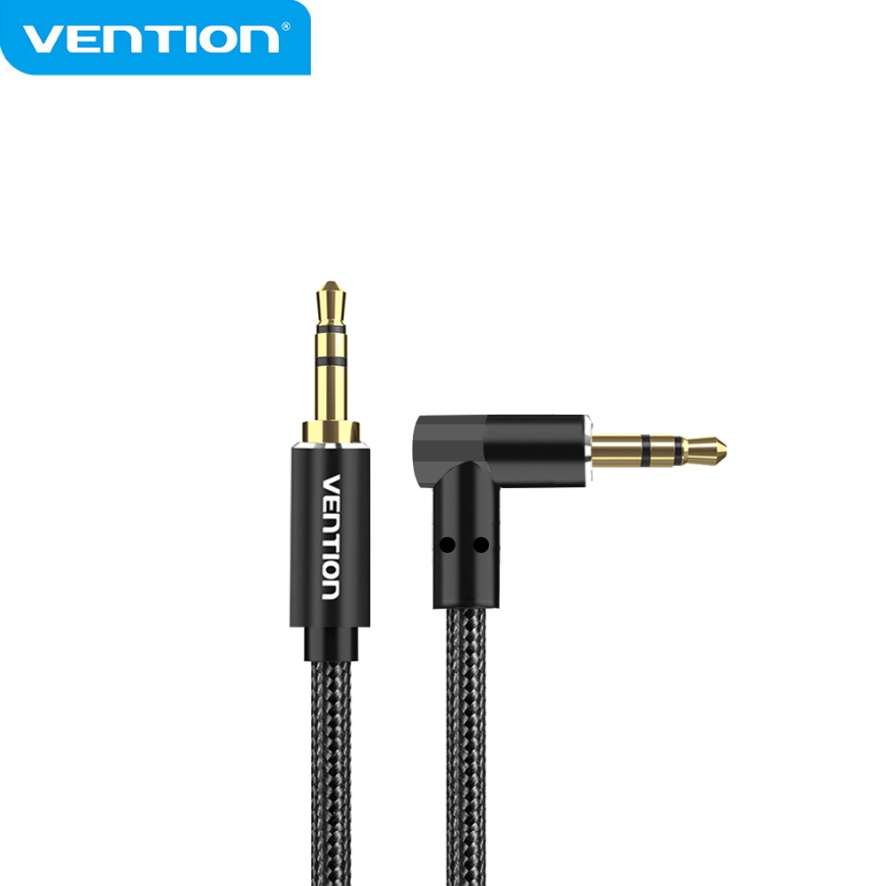 Vention Kabel AUX 3.5mm Jack Kabel Audio Kabel AUX Sudut Kanan DC3.5mm Male to Male Hi-Fi Stereo 90derajat