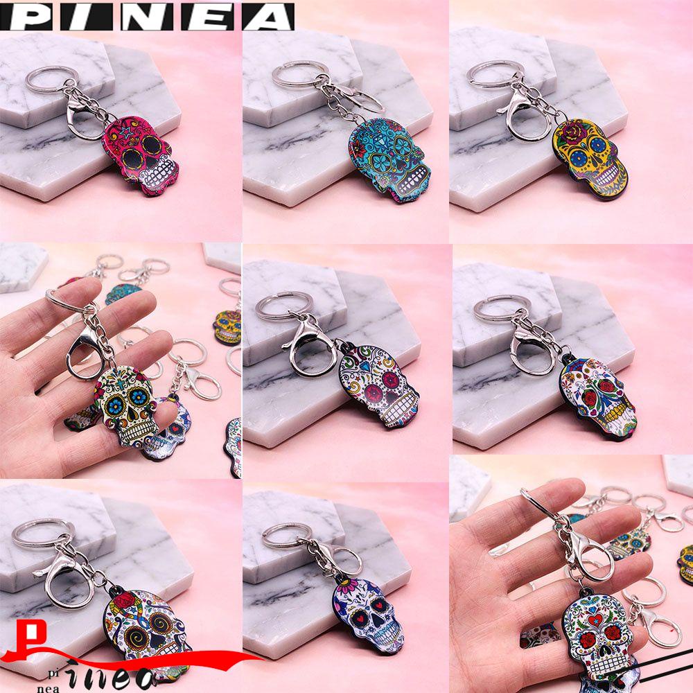 Gantungan Kunci Tengkorak Nanas Charm Calavera Mexican Acrylic Keyring