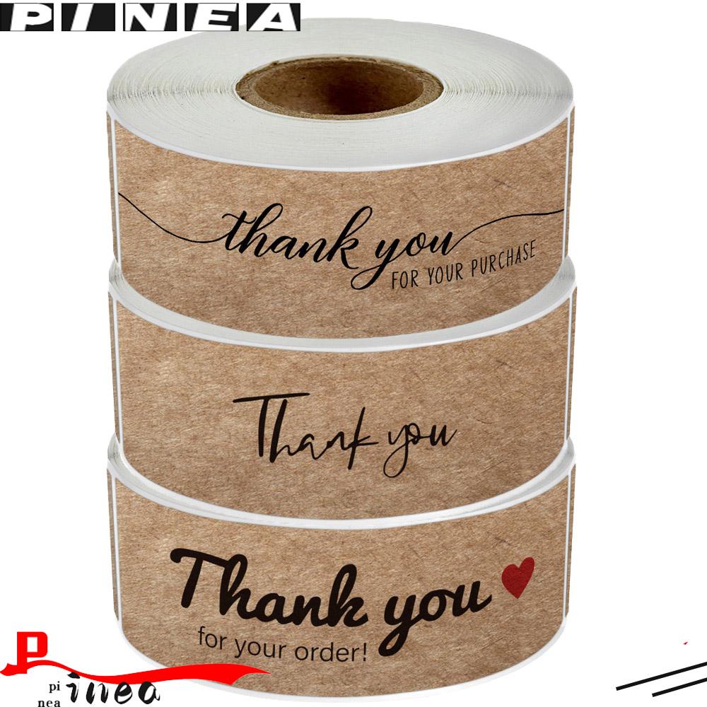 120Pcs / Roll Stiker Label Kertas Kraft Bentuk Persegi Panjang 3x1 Inch Handmade Untuk Dekorasi Amplop