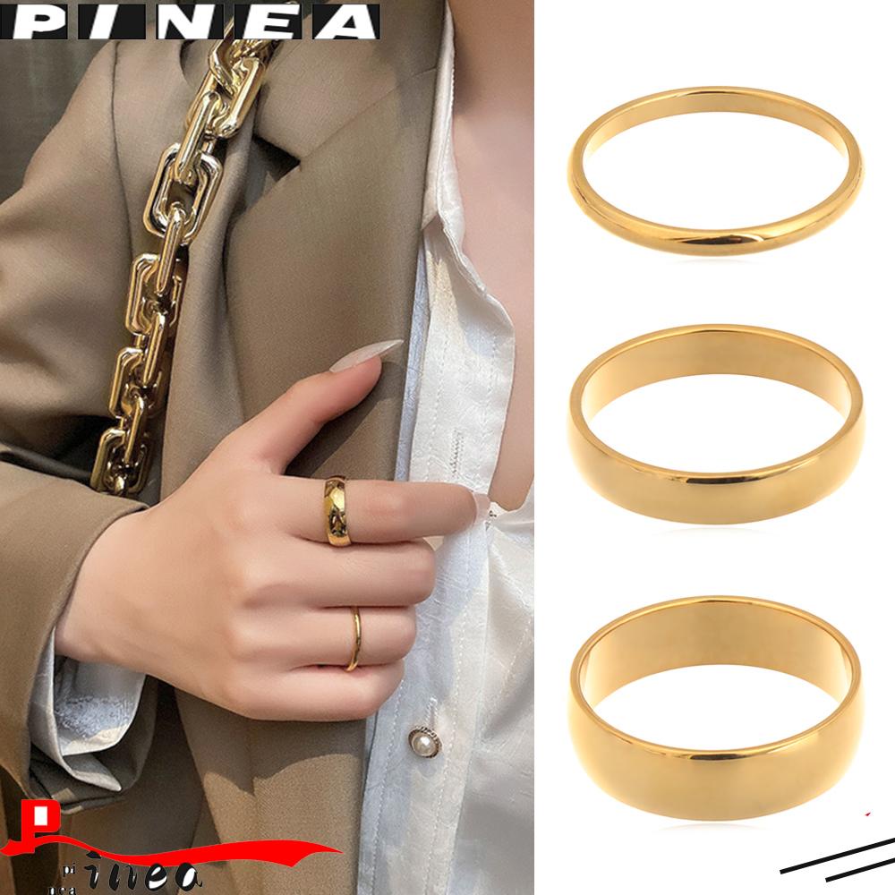 Cincin Hip Pop Nanas Jari Keren Fashion Minimalis Warna Emas