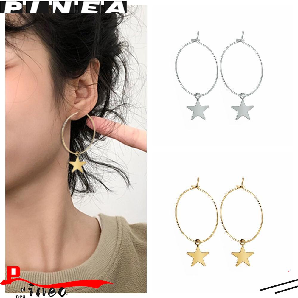 Nanas 1pasang Anting Hoop Bintang Pesta Minimalis Punk Bohemia Gothic Hip Hop Ear Stud