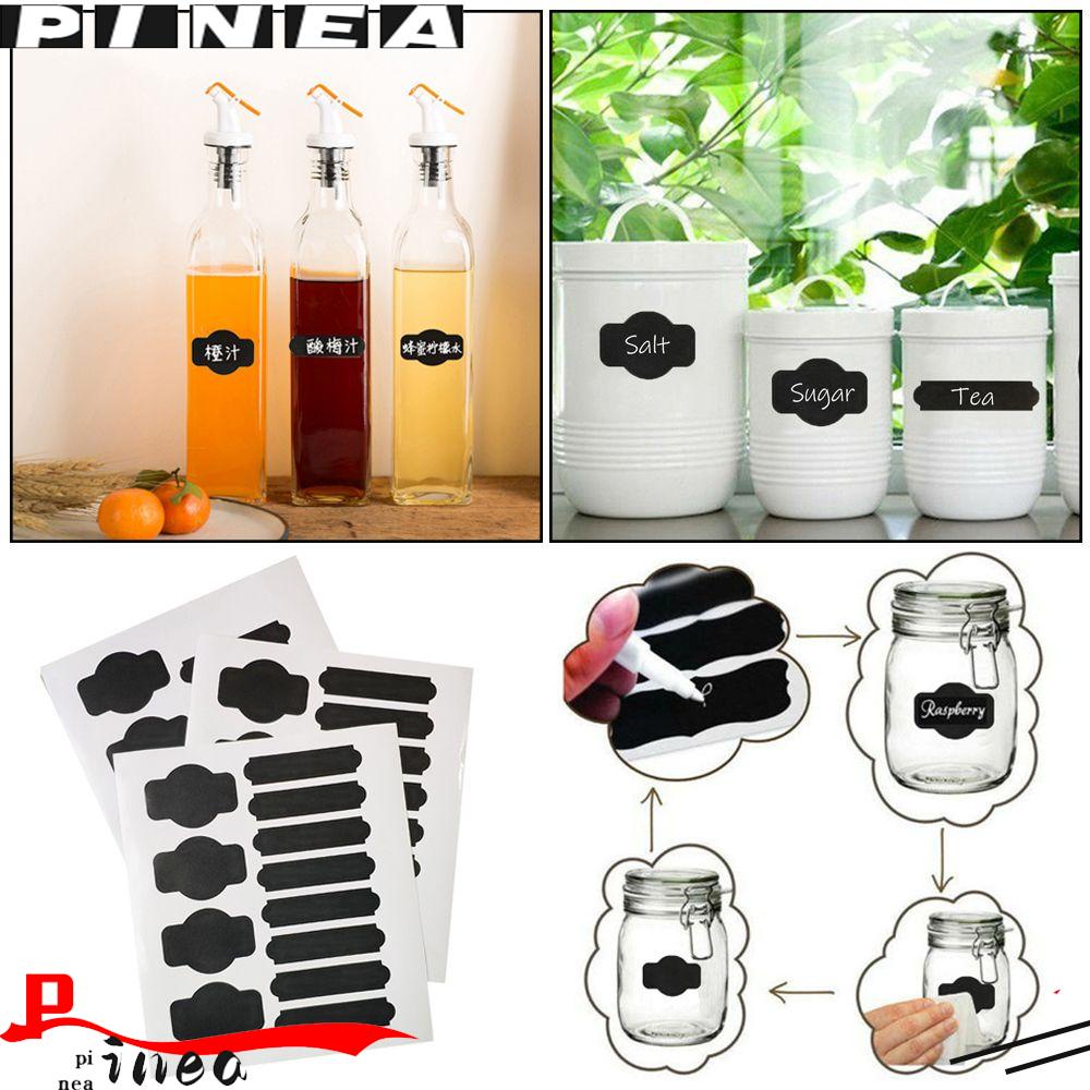 Nanas 12/36PCS Papan Tulis Stiker Penanda Perekat Diri Organizer Dapur Papan Hitam
