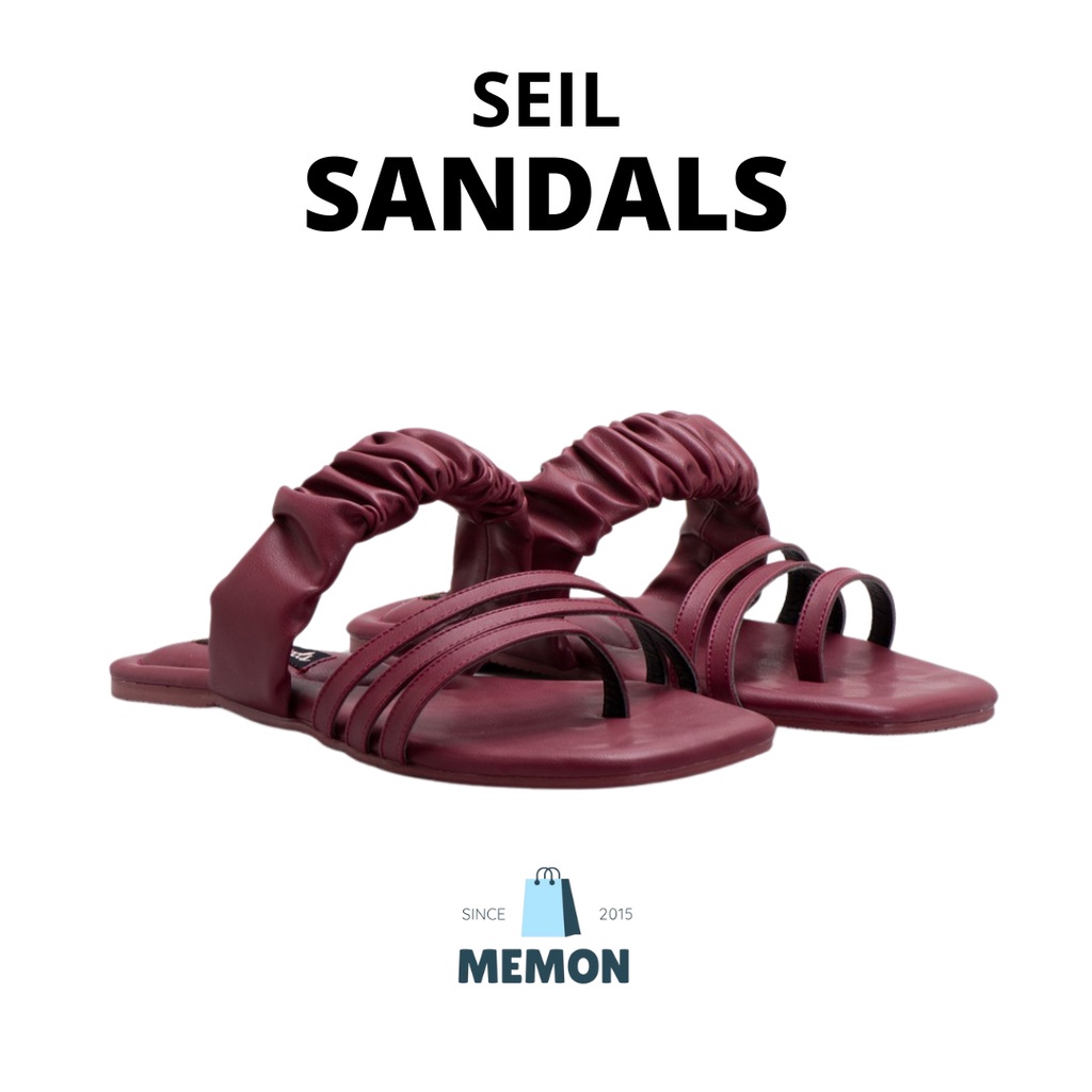 Haga Sandal Seil Sandal Maroon - Sendal Wanita Adorableprojects