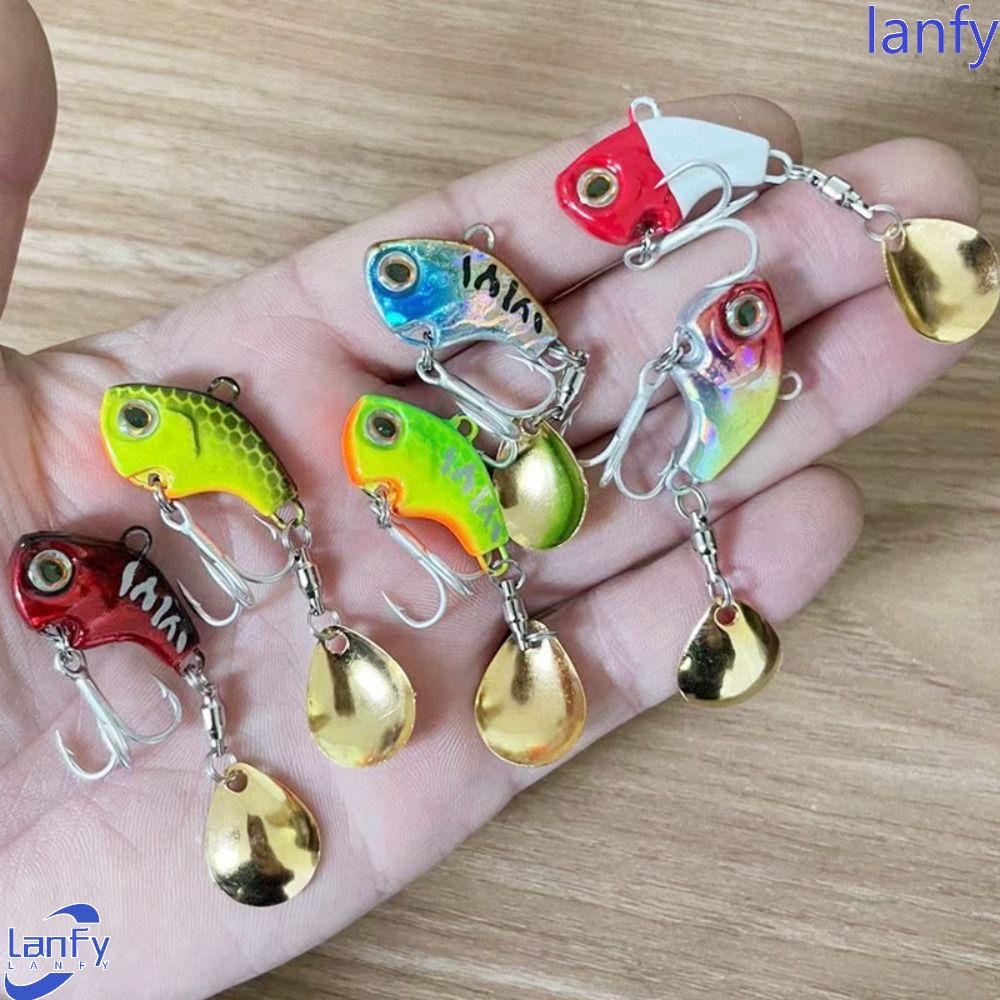 Lanfy Wobble Lures Sendok Umpan Memancing Luar Ruangan Kecil Whirlwind Umpan Palsu Berputar Umpan Mikro Payet Umpan Pancing