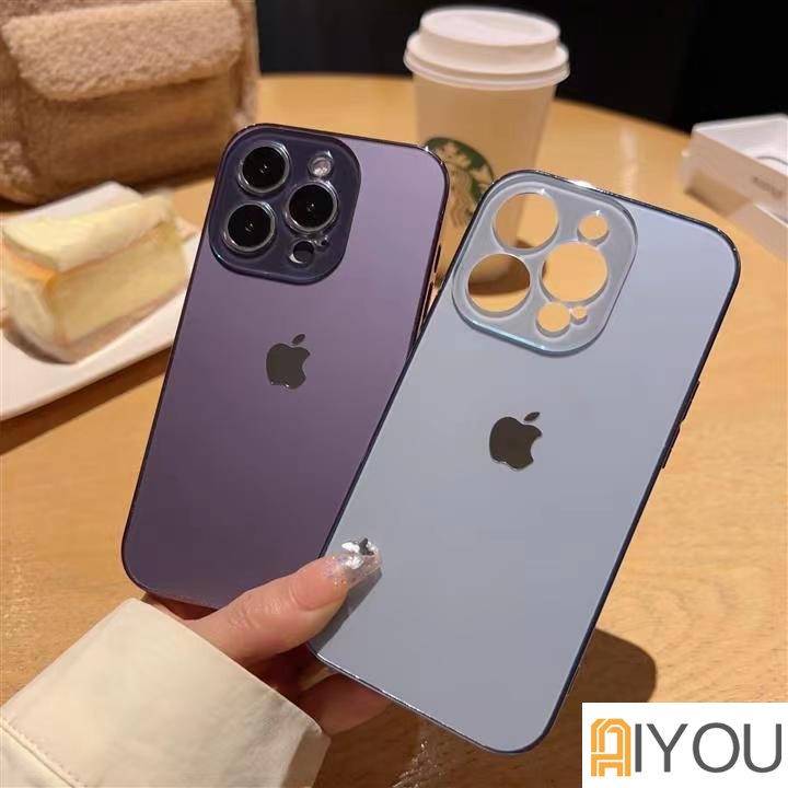 Hard Case Bahan Tempered Glass Matte Untuk iPhone 14 Pro MAX 13 12 11 Pro MAX 14 Plus