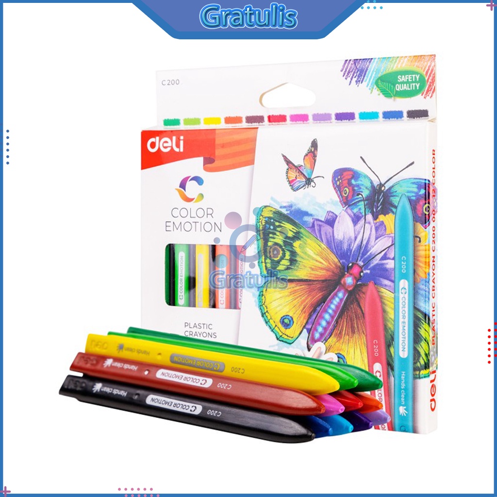 

KRAYON WARNA DELI EC200 12 18 24 WARNA / PENSIL CRAYON SEKOLAH CERAH ERGONOMIS TIDAK BERACUN / ALAT PERLENGKAPAN MENGGAMBAR