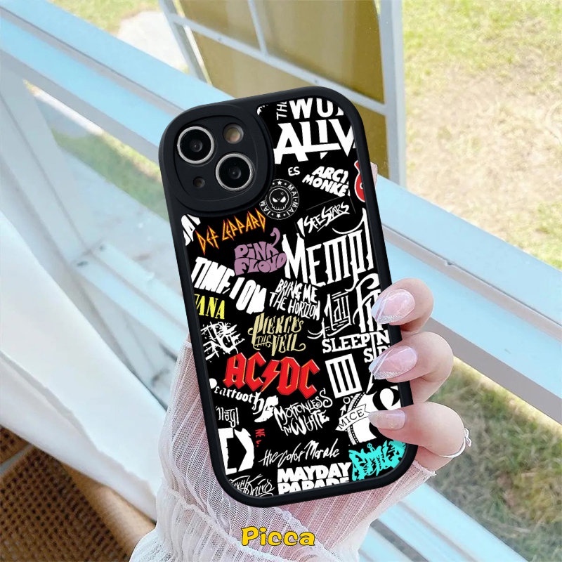 Casing Untuk Infinix Smart6 5 Hot 10 10s 11 10T 11s 9play Hot 10T 11 10 Lite 10s 11s Infinix Note8 Merek Trendi Graffiti Letter Label Stiker Lembut Tpu Case Cover