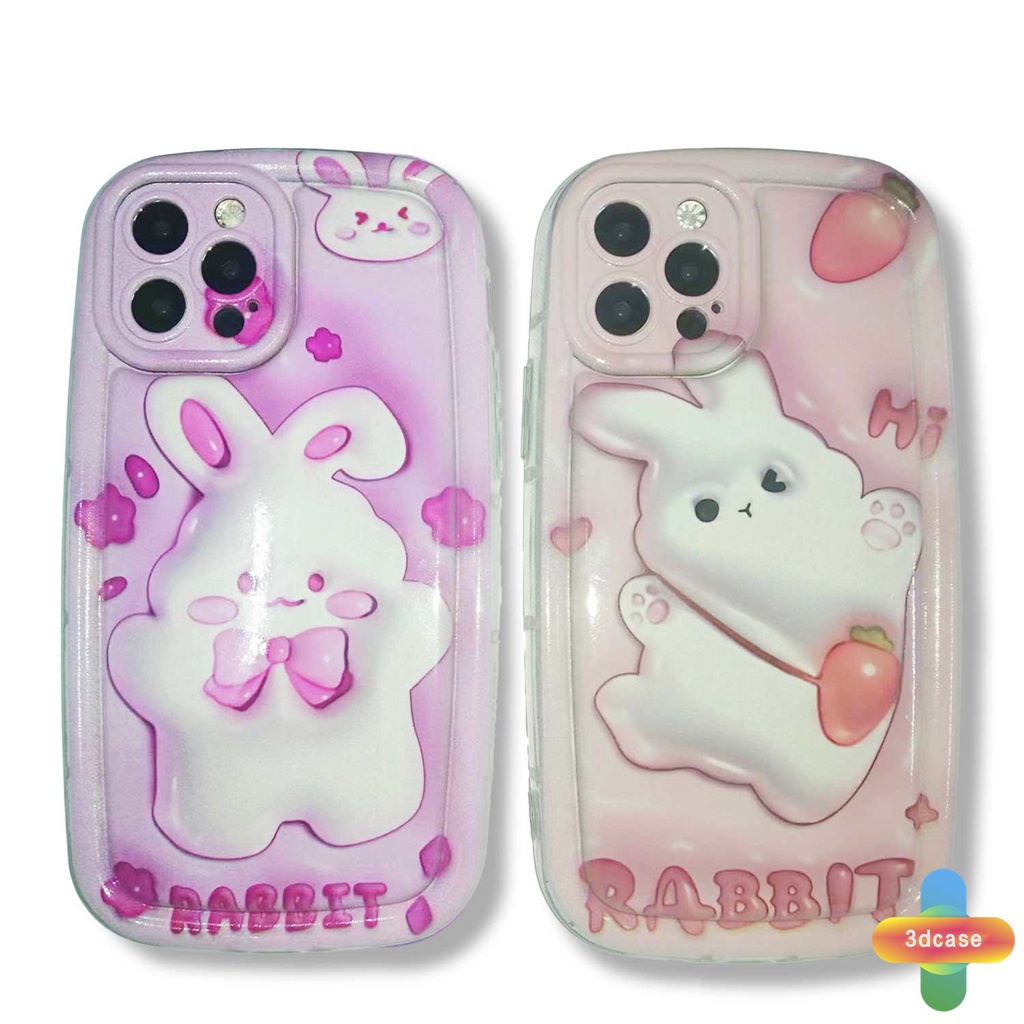 Compatible For Case IPhone XR 11 12 13 14 PRO MAX 6 7 6S 8 14 Plus X XS MAX 11 12 13 Se 2020 6SPlus 7Plus 6Plus 8Plus 14Plus XSMAX Cartoon Rabbit Silicone Soap Case