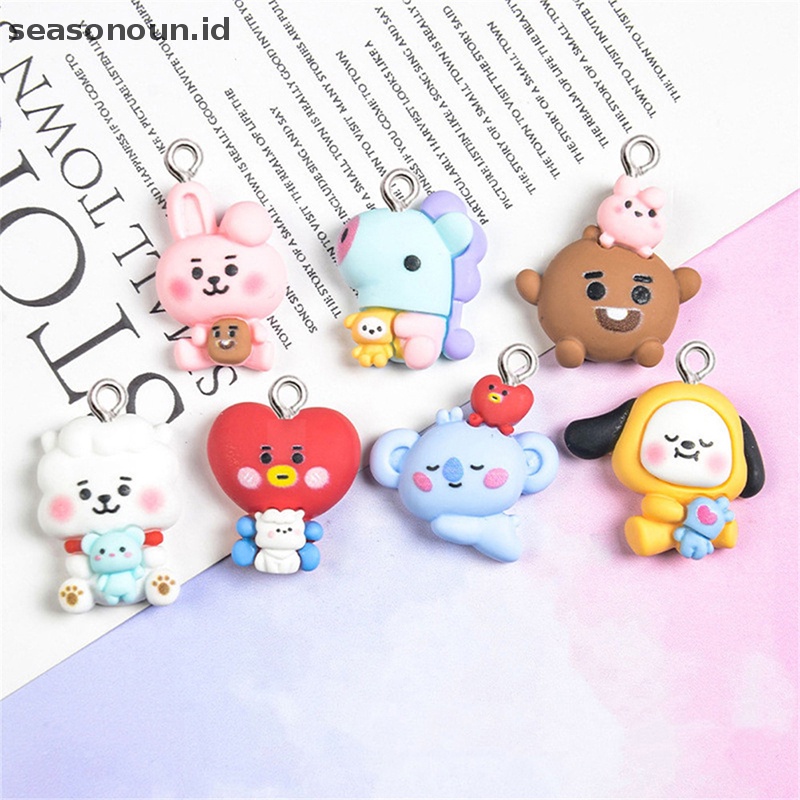 Seasonoun 10Pcs Kartun Lucu Kawaii DIY Cream Ponsel Shell Resin Aksesoris.