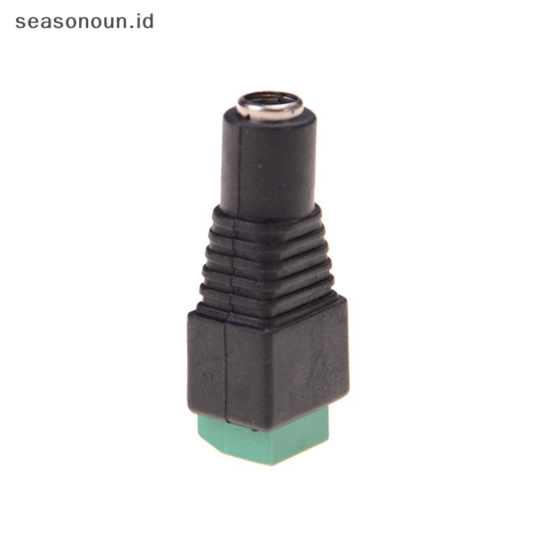 Seasonoun 2Pcs 2.1 x 5.5mm DC Power Female Plug Jack Konektor Adaptor Untuk CCTV DVR Light.