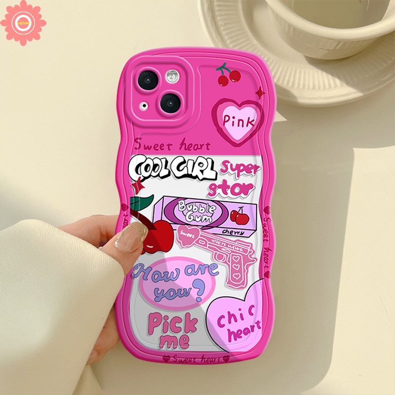 Casing Case Love Heart Korea Lucu Y2k Pink Untuk Oppo A57 A15 A12 A5s A1k A16s A16 A16K A9 A95 A17 A5s A96 A54 A5 A55 A17K A78 A3s A53 A7 A74 Reno 8T 7Z 8 6 8Z A76 A77s Soft Case A77