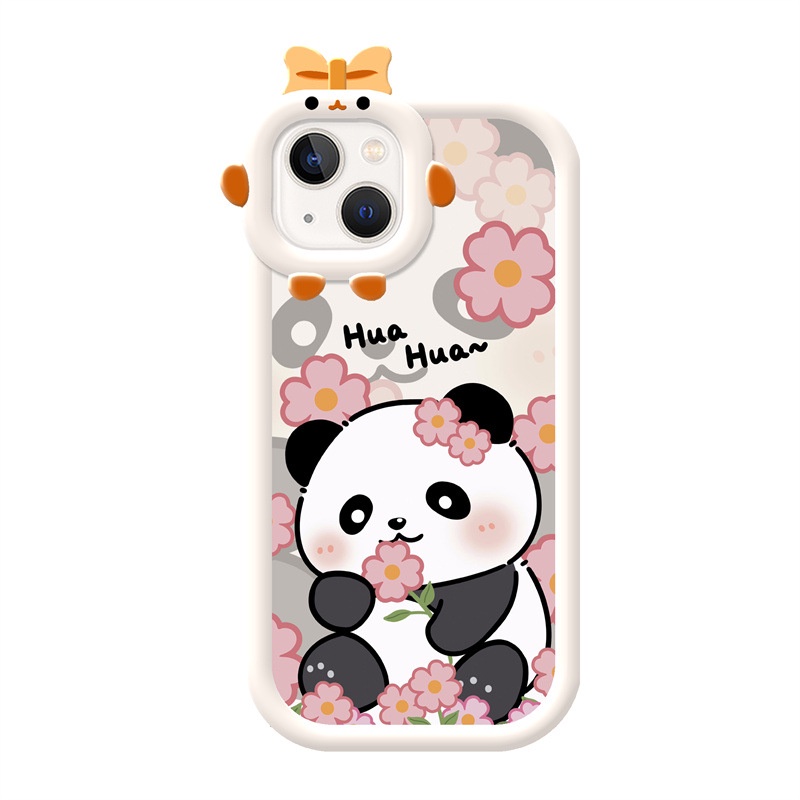 IPHONE Casing Ponsel Desain Lensa Monster Kecil Untuk Iphone14 13 12 11 Pro Max Xr Xs7 8 6 14 Plus Sarung Bantal Udara Kartun Panda