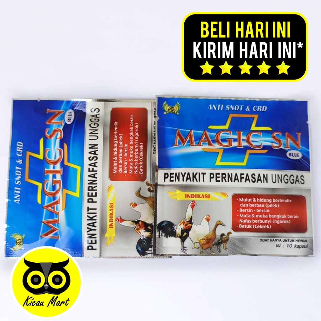 MAGIC SN BIRU OBAT ANTI SNOT &amp; CRD PERNAPASAN NGOROK AYAM JAGO UNGGAS DARA PIYIK BEBEK BURUNG MGCSN