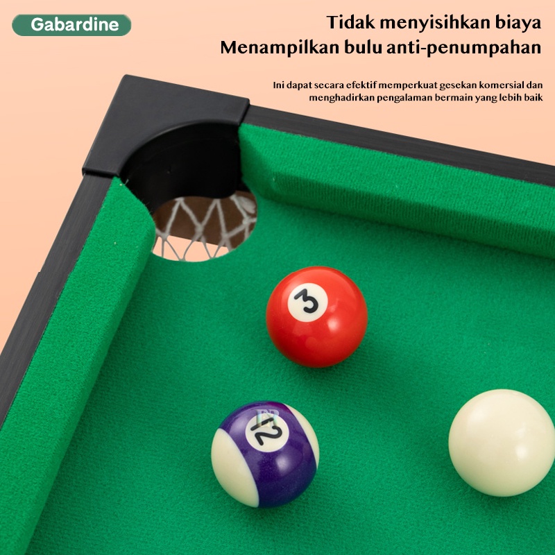 LNR Shop Set Lengkap Meja Billiard 1200mm  x 600mm x 760mm Stik Kapur Triangle Bola XL Size Ruangan Indoor / Outdoor Kayu Padat Tebal Permainan Berdiri Mini Pool Table Set Papan Permainan Biliar Bilyar