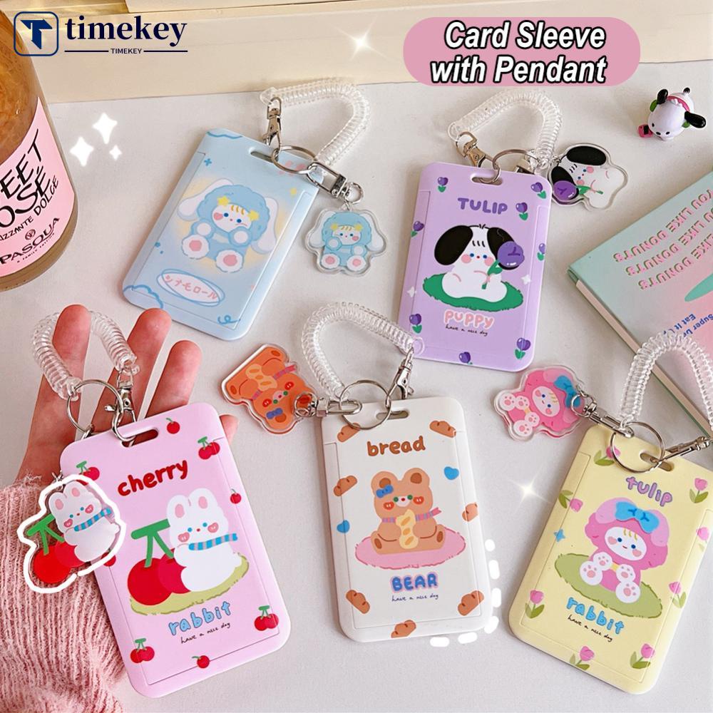 Timekey Kpop Photocard Holder Cute ins Style Akrilik Kredit ID Bank Card Foto Display Holder Bus Subway Card Pelindung Case Liontin J7P7