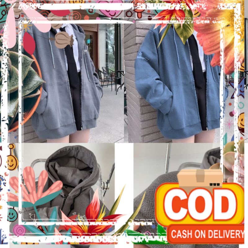 Sweater Jaket OAKER HOODIE Oversize Pria Wanita Big Size Jumbo M L XL XXL Korean Style Bahan Fleece/
