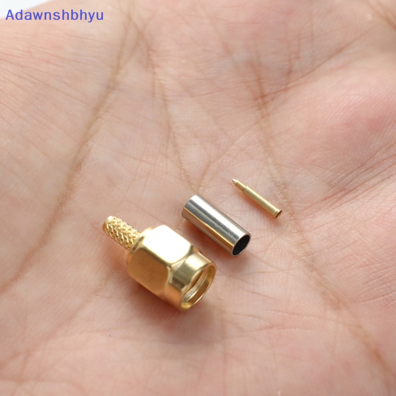 Adhyu 10Pcs SMA Male Plug crimp Untuk RG174 RG316 RG178 RG179 LMR100 Kabel RF Konektor ID