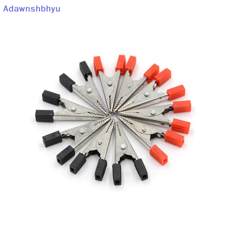 Adhyu 10Pcs Klip Buaya Test Kendaraan Lead Clips Probes 32mm Merah+Hitam ID