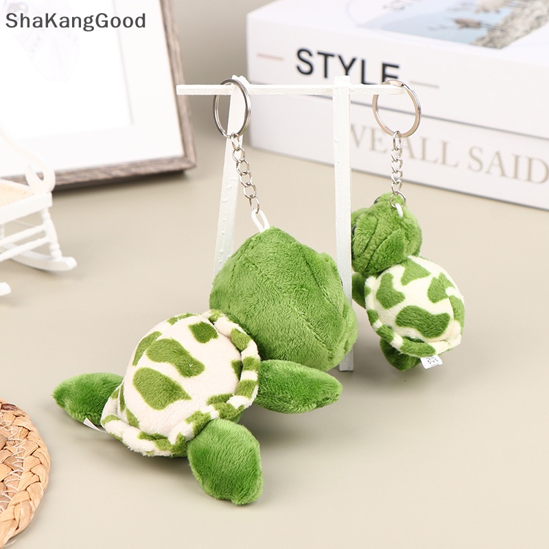 Selip7/10 cm Turtle Plush Stuffed Doll Lembut Mewah Mainan Gantungan Kunci Tas Liontin Anak Hadiah SKK