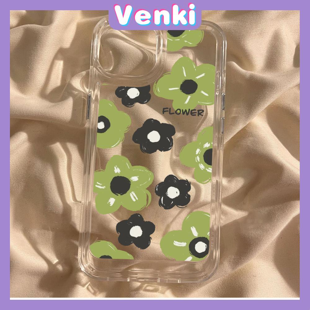 For iPhone 11 iPhone Case Clear Big Hole Space Case TPU Soft Case Shockproof Protection Camera Cute Green Flower Compatible with iPhone 14 13 Pro max 12 Pro Max 11 xr xs max 7 8