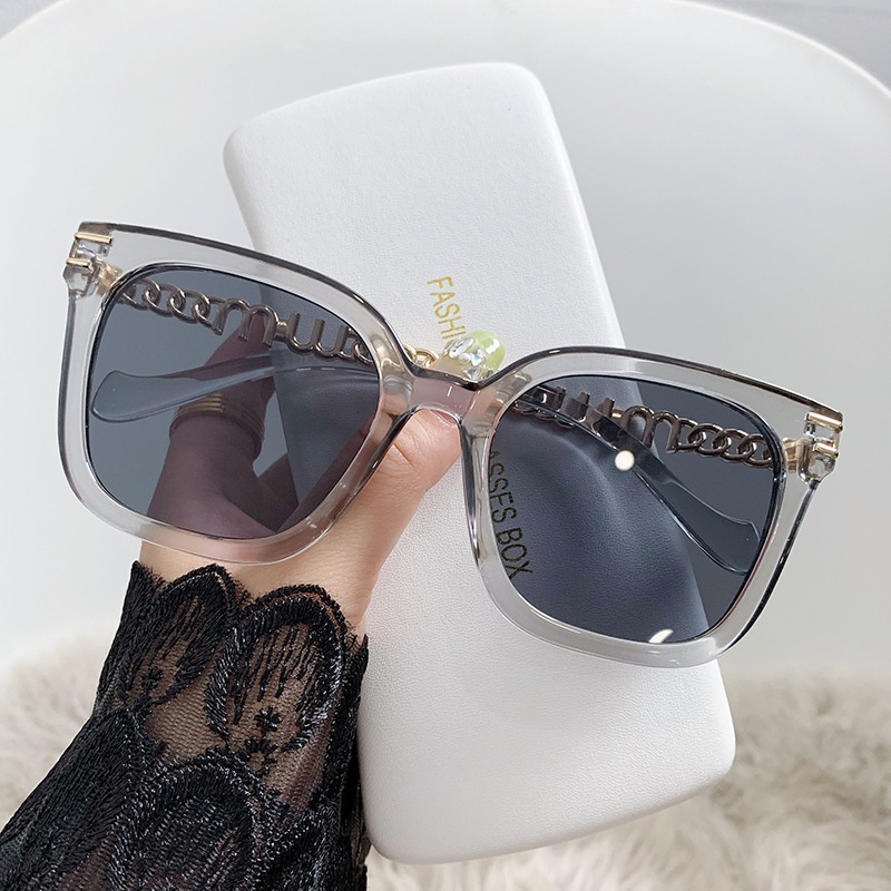 Fashion Square Aesthetic Shades Sunglasses Untuk Wanita/Men Metal Frame Sunglasses Eyewear