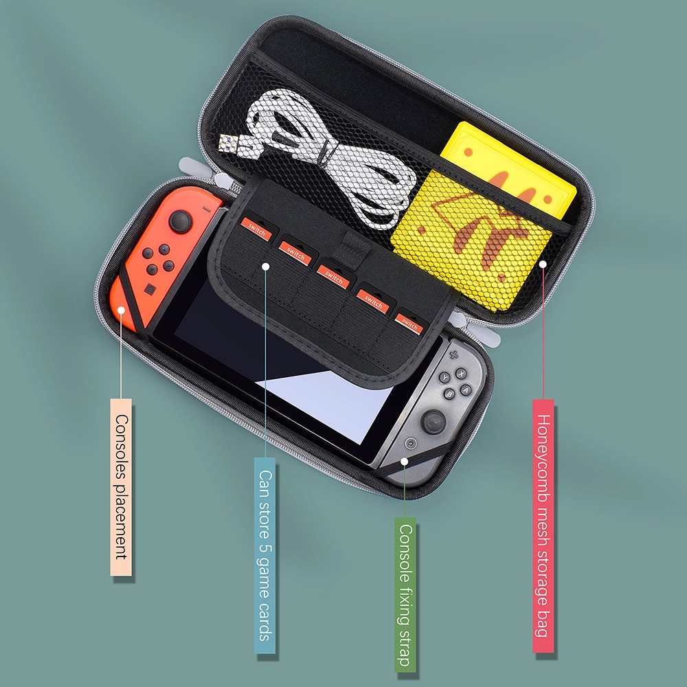 Tas Aksesoris Game Tahan Air Tahan Lama Shockproof EVA Storage Game Case Untuk Nintendo Switch/Switch Oled Game Case