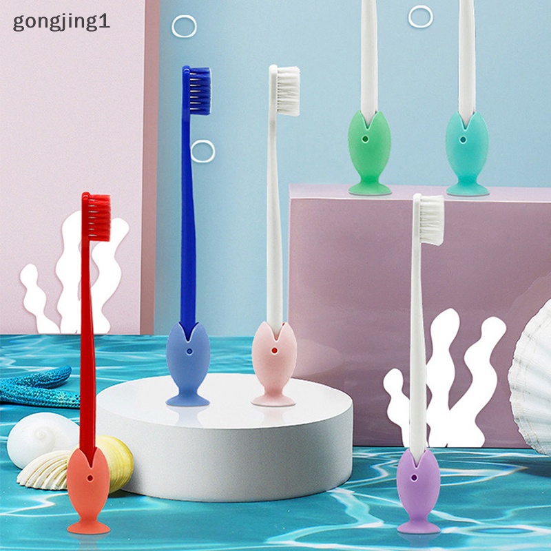 Ggg Kartun Hewan Tempat Sikat Gigi Silikon Ikan Kecil Toothbrush Head Covers Portable Travel Toothbrush Penutup Kepala Pelindung ID