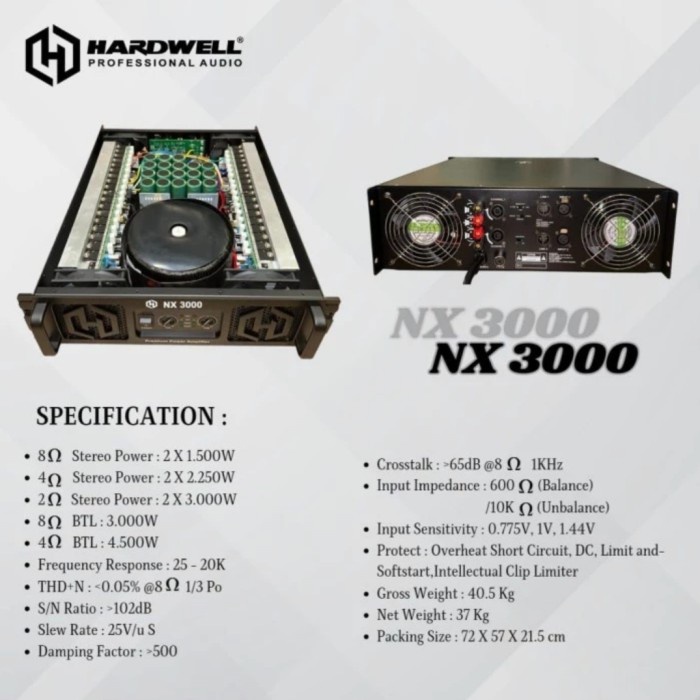 Power Amplifier Hardwell Nx3000 2x1500Watt Original Ampli Nx 3000 ( Bayar Ditempat )