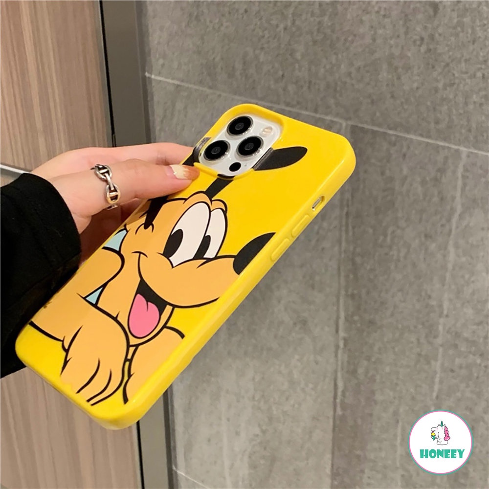 Cute Yellow Dog Cover IPhone Case14 13 12 11 Pro Max XS XR 7 8plus Motif Kartun Cantik Lembut Pelindung Handphone Hp Kamera Shockproof