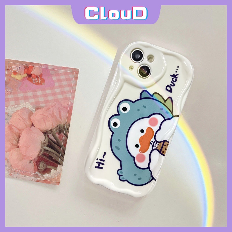 Untuk Vivo Y16 Y11 Y22s Y51 Y12s Y31 Y12 Y02 Y35 Y95 Y15 Y51A Y21s Y20i Y12i Y20 Y33s Y17 Y91C Y15s Y91 Y21 Y22 Y30 Y15A Couple Lucu Lucu Imut Teh Susu Bebek 3D Wavy Curved Edge Soft Case