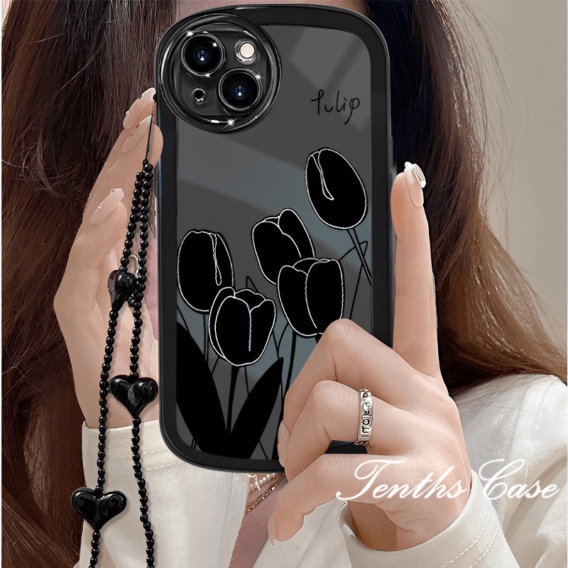 For Redmi Note 12C A1 10C 10A 10 9A 9C 9 9T Note 12 11s 10s 9s 11 10 9 8 ProPoco X3 NFC X3Pro X3 Mi11T 12 12TPro 11Lite 10 Big Eyes Black Tulip Phone Case
