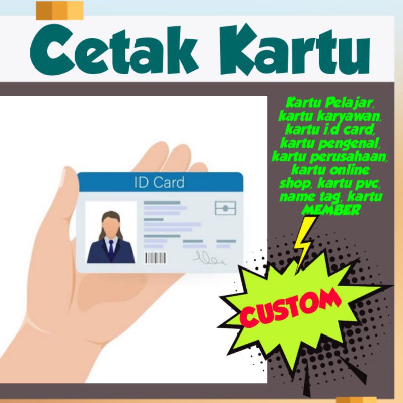 

Cetak name tag, lanyard, Id card, Member card, kartu pelajar, kartu karyawan dll