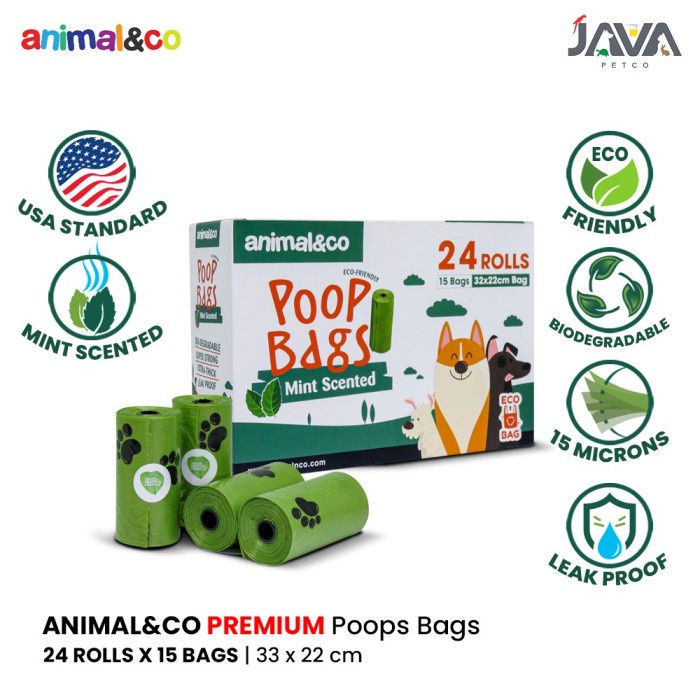 Animalnco Premium Poop bags Plastik Kotoran Hewan Biodegradable Refill